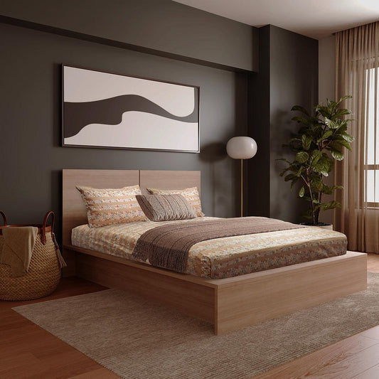 Enera Vibrant Hues Collection Caramel Color King Size Bedsheet - enera