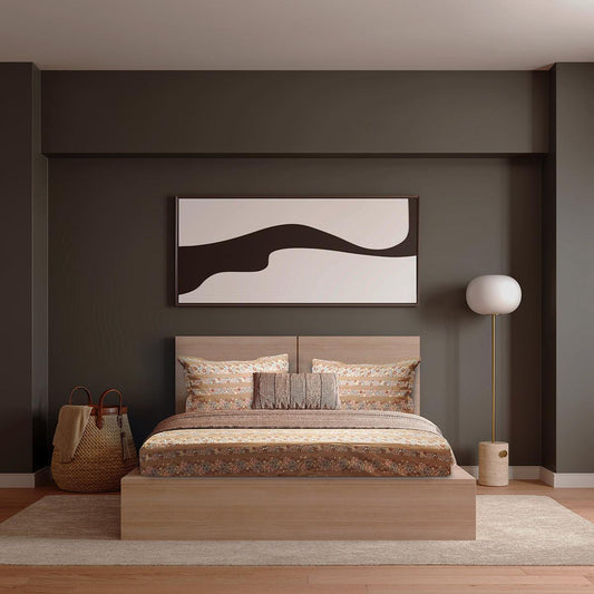 Enera Vibrant Hues Collection Caramel Color King Size Bedsheet - enera