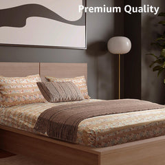 Enera Vibrant Hues Collection Caramel Color King Size Bedsheet - enera