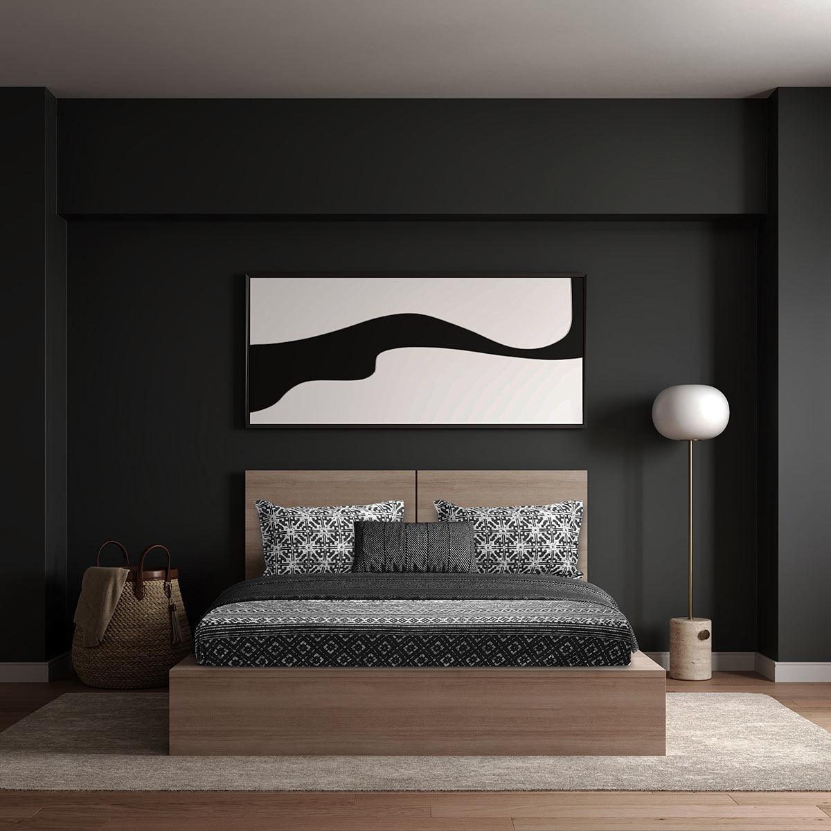 Enera Vibrant Hues Collection Black Color King Size Bedsheet