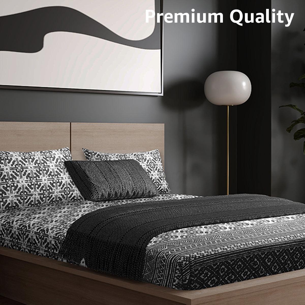 Enera Vibrant Hues Collection Black Color King Size Bedsheet