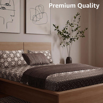 Enera Vibrant Hues Collection Bison Color King Size Bedsheet - enera