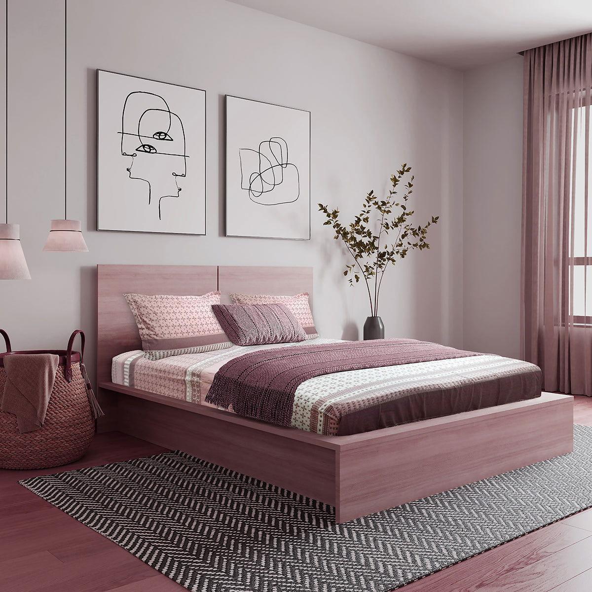 Enera Vibrant Hues Collection Wine Color King Size Bedsheet - enera