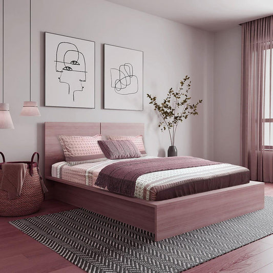 Enera Vibrant Hues Collection Wine Color King Size Bedsheet - enera