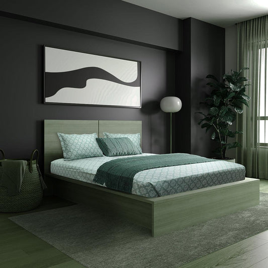 Enera Vibrant Hues Collection Green Color King Size Bedsheet - enera