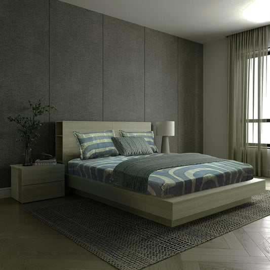 Enera Vibrant Hues Collection Green Color King Size Bedsheet - enera