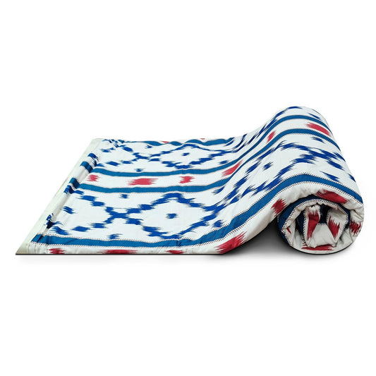 Enera Saffron Printed Off White Color Double Bed Dohar - enera