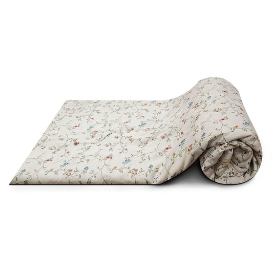 Enera Scarlet Printed Cream Color Double Bed Dohar - enera