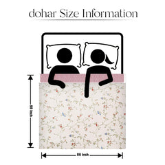 Enera Scarlet Printed Cream Color Double Bed Dohar - enera