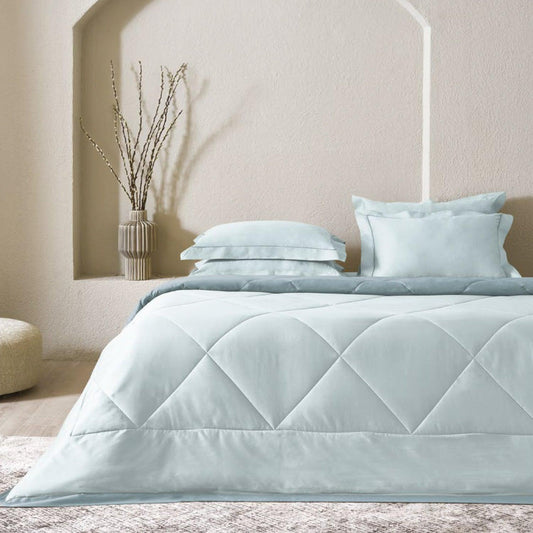 D'Decor Snuggle Collection Tiffany Stone Blue, Misty Blue Color BIB006 Double Bed in a Bag - enera