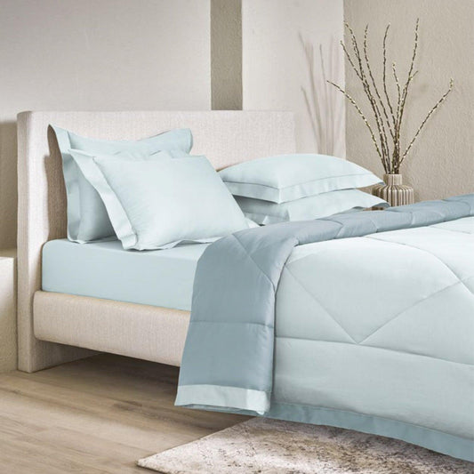 D'Decor Snuggle Collection Tiffany Stone Blue, Misty Blue Color BIB006 Double Bed in a Bag - enera