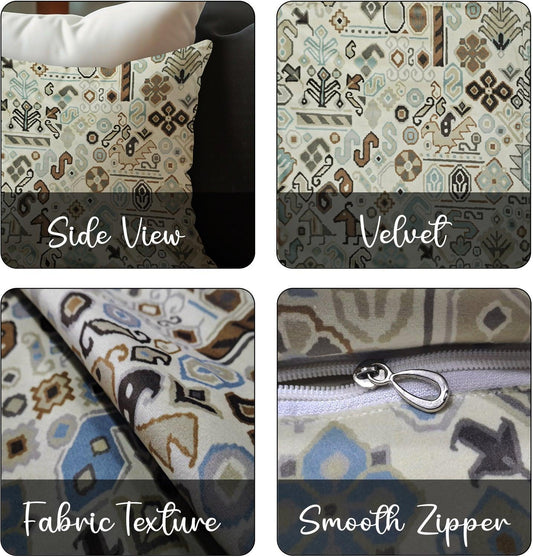 Enera SRM KILI 401 Print Cream Color 12x12 Inch Cushion Cover - enera