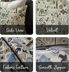 Enera SRM KILI 401 Print Cream Color 12x12 Inch Cushion Cover - enera