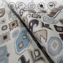 Enera SRM KILI 401 Print Cream Color 12x12 Inch Cushion Cover - enera