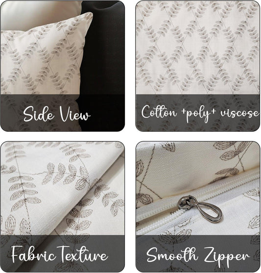 Enera SRM SAMA E501 Embroidery Light Cream Color 12x12 Inch Cushion Cover - enera