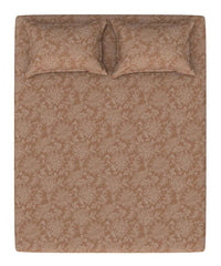 Enera Pastel Poetry Collection Gingerbread Color King Size Bedsheet Set - enera
