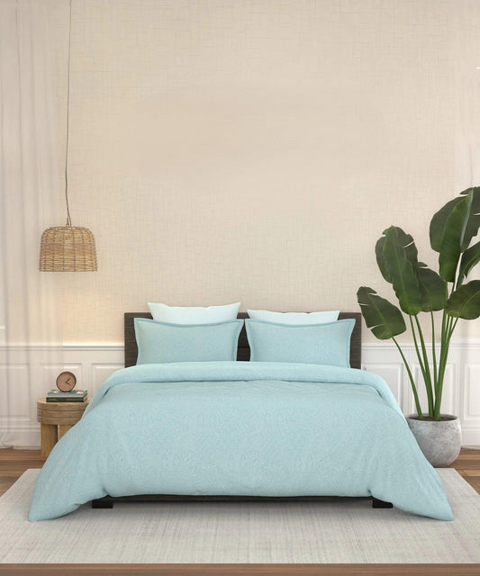 Enera Pastel Poetry Collection Blueberry Color King Size Bedsheet Set - enera