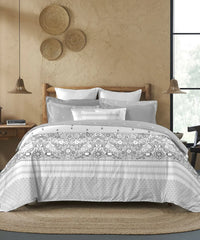 Enera Sanskriti Collection Bidri Silver Color King Size Bedsheet Set - enera