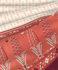 Enera Sanskriti Collection Paithani Red Color King Size Bedsheet Set - enera