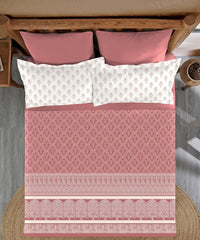 Enera Sanskriti Collection Banarasi Brick Color King Size Bedsheet Set - enera