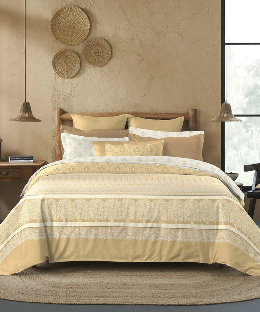 Enera Sanskriti Collection Banarasi Brown Color King Size Bedsheet Set - enera