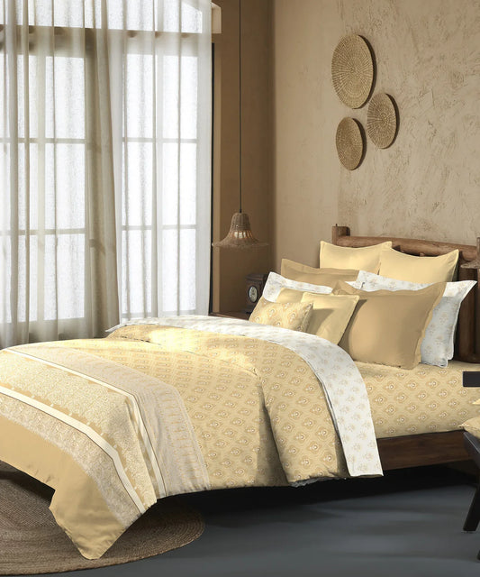 Enera Sanskriti Collection Banarasi Brown Color King Size Bedsheet Set - enera
