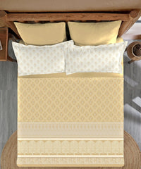Enera Sanskriti Collection Banarasi Brown Color King Size Bedsheet Set - enera