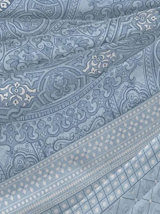 Enera Sanskriti Collection Lipan Art Blue Color King Size Bedsheet Set - enera