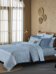 Enera Sanskriti Collection Lipan Art Blue Color King Size Bedsheet Set - enera