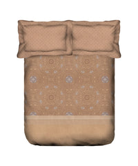 Enera Sanskriti Collection Lipan Art Chestnut Color King Size Bedsheet Set - enera