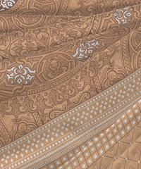 Enera Sanskriti Collection Lipan Art Chestnut Color King Size Bedsheet Set - enera