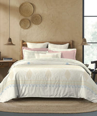 Enera Sanskriti Collection Pashmina Beige Color King Size Bedsheet Set - enera