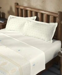 Enera Sanskriti Collection Pashmina Beige Color King Size Bedsheet Set - enera