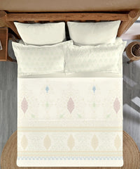 Enera Sanskriti Collection Pashmina Beige Color King Size Bedsheet Set - enera