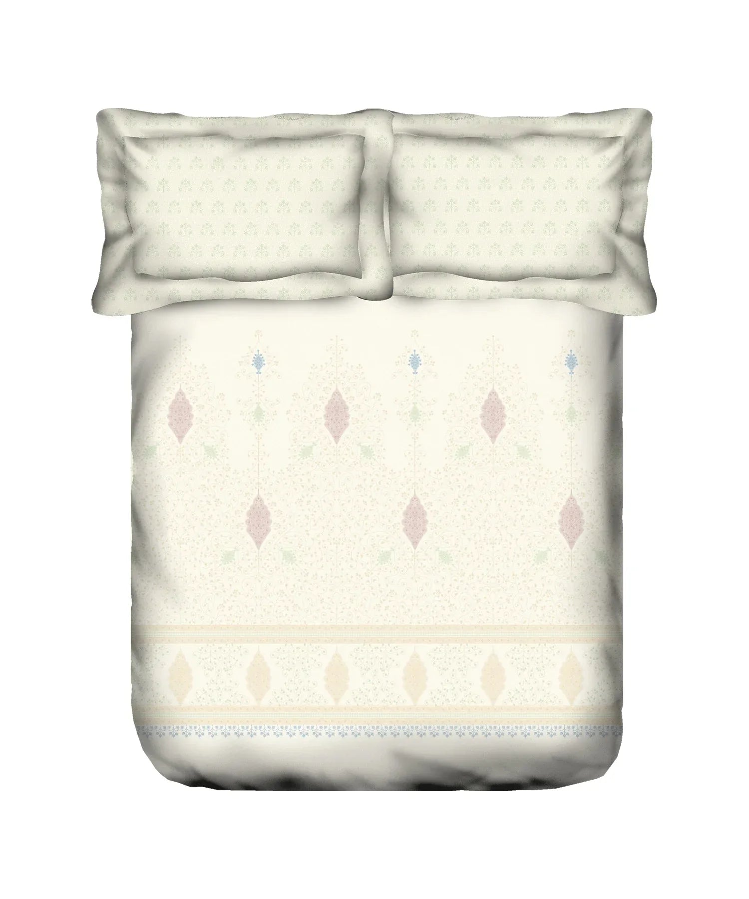 Enera Sanskriti Collection Pashmina Beige Color King Size Bedsheet Set - enera