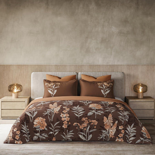 Enera Primary Collection Zinnia Russet Color Fitted Bedsheet - enera