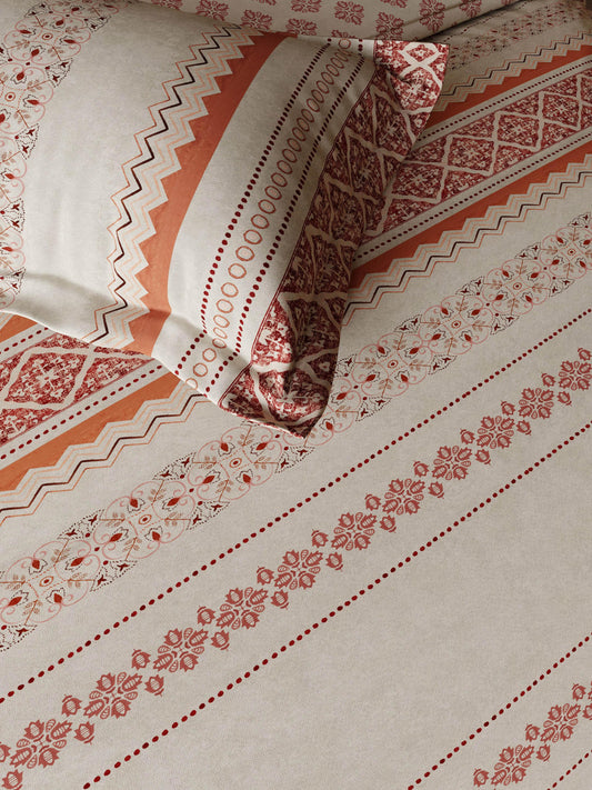 D'Decor Ethnic Window Collection Grandiose-Marsala Color EM02 Double Bed Dohar - enera