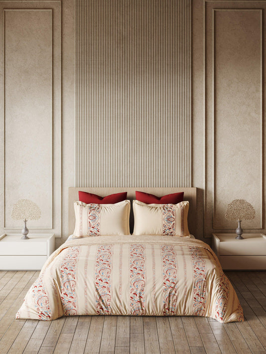 D'Decor Ethnic Window Collection Enchanteur-Rustic Ruby Color EM04 Double Bed Dohar - enera