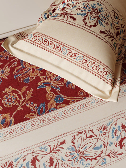 D'Decor Ethnic Window Collection Enchanteur-Rustic Ruby Color EM04 Double Bed Dohar - enera