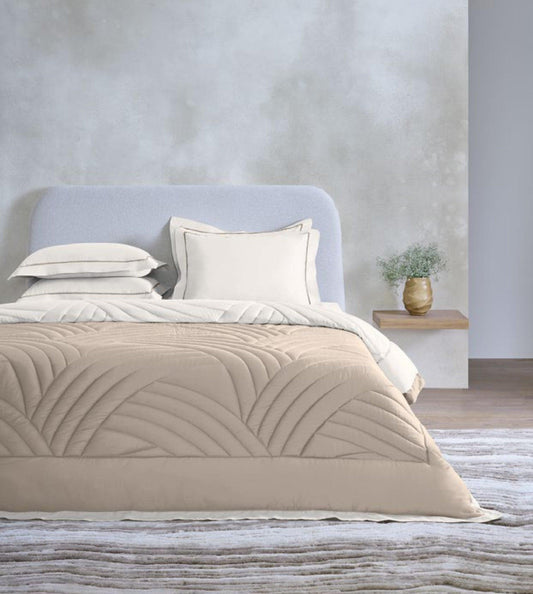 D'Decor Astratto French Oak-Snowwhite Color BIB069 Double Bed Comforter Set - enera