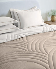 D'Decor Quilted Reversible Comforter Set 100% Pure Cotton (Set of 4) - enera