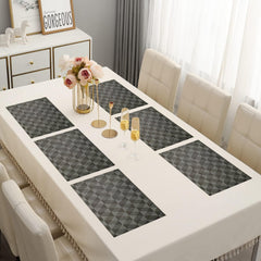 enera Basketweave Dining & Side Table Mat – 30cm x 45 cm, Pack of 6 - enera