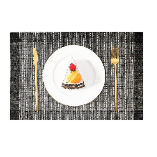 enera Basketweave Dining & Side Table Mat – 30cm x 45 cm, Pack of 6 - enera