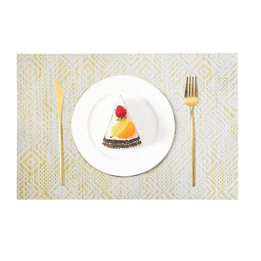 enera Basketweave Dining & Side Table Mat – 30cm x 45 cm, Pack of 6 - enera