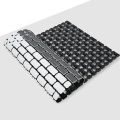 Enera PVC Shower Mat Mosaic Grey Black Color Non-Slip 40x73 cm Bathtub Mat - enera