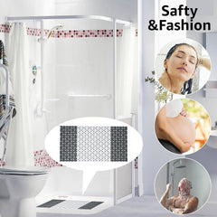 Enera PVC Shower Mat Mosaic Grey Black Color Non-Slip 40x73 cm Bathtub Mat - enera