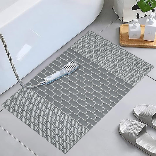 Enera PVC Shower Mat Mosaic Grey White Color Non-Slip 40x73 cm Bathtub Mat - enera