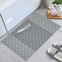 Enera PVC Shower Mat Mosaic Grey White Color Non-Slip 40x73 cm Bathtub Mat - enera
