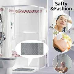 Enera PVC Shower Mat Mosaic Grey White Color Non-Slip 40x73 cm Bathtub Mat - enera