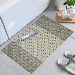 Enera PVC Shower Mat Mosaic Beige Brown Color Non-Slip Bathtub Mat - enera